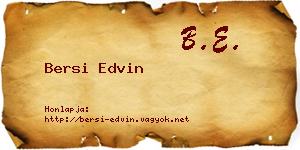 Bersi Edvin névjegykártya